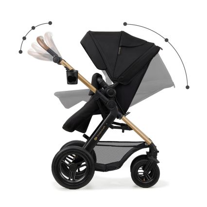 KINDERKRAFT - Kombinovaný kočárek 3v1 MOOV 2 AIR Pure black + autosedačka MINK PRO