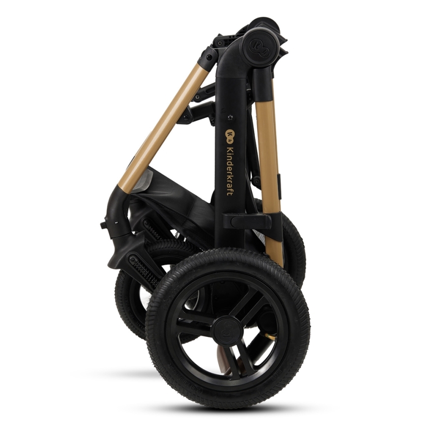 KINDERKRAFT - Kombinovaný kočárek 3v1 MOOV 2 AIR Pure black + autosedačka MINK PRO