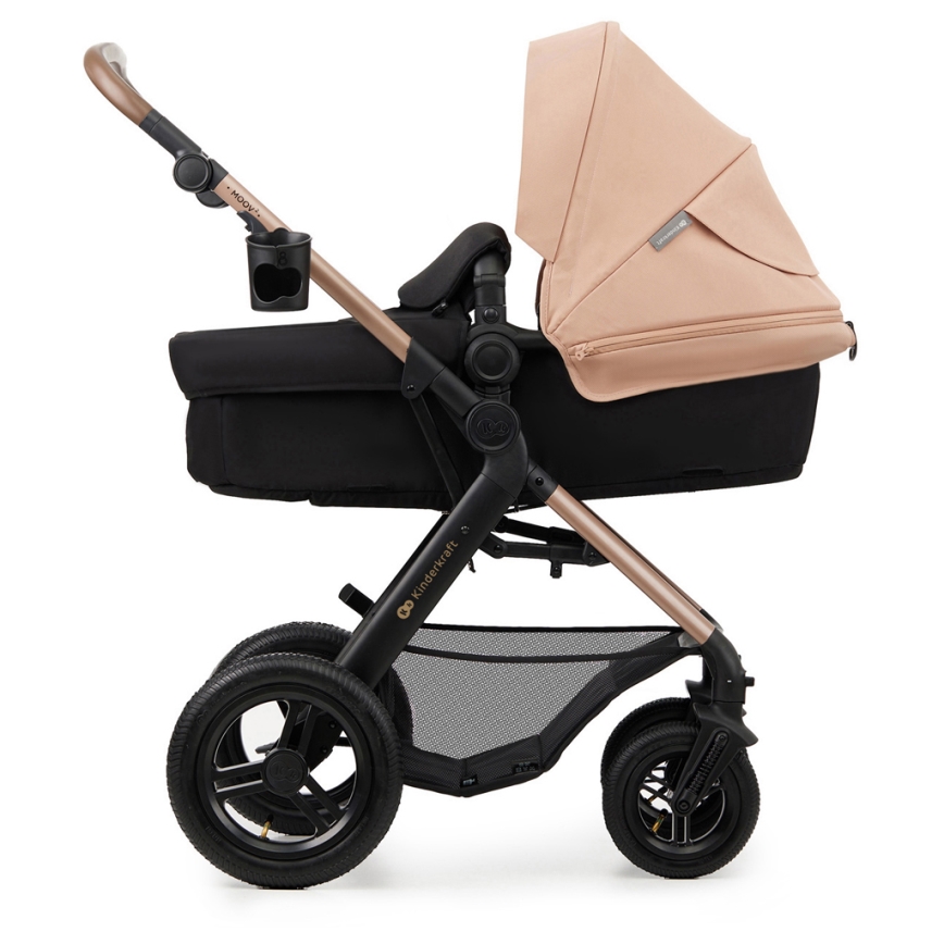 KINDERKRAFT - Kombinovaný kočárek 3v1 MOOV 2 AIR Sand beige + autosedačka MINK PRO
