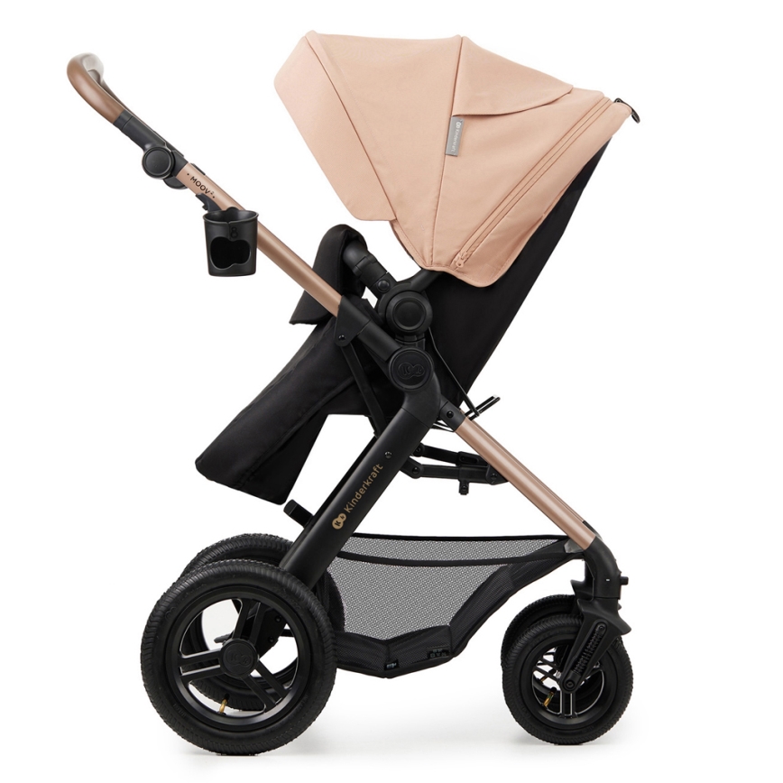 KINDERKRAFT - Kombinovaný kočárek 3v1 MOOV 2 AIR Sand beige + autosedačka MINK PRO