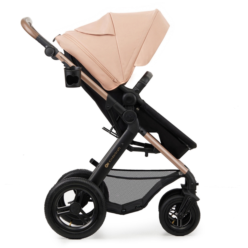 KINDERKRAFT - Kombinovaný kočárek 3v1 MOOV 2 AIR Sand beige + autosedačka MINK PRO