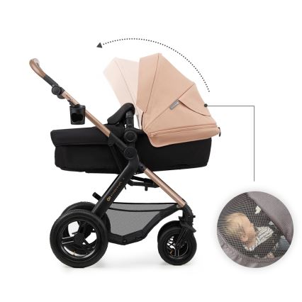 KINDERKRAFT - Kombinovaný kočárek 3v1 MOOV 2 AIR Sand beige + autosedačka MINK PRO