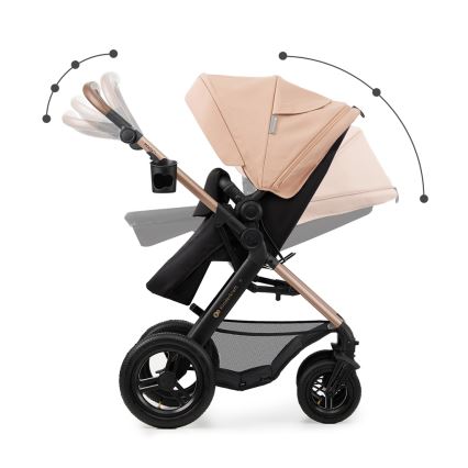 KINDERKRAFT - Kombinovaný kočárek 3v1 MOOV 2 AIR Sand beige + autosedačka MINK PRO