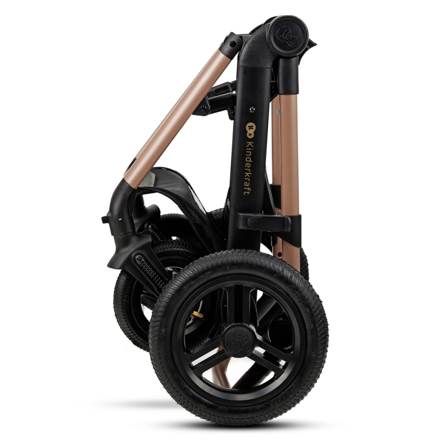 KINDERKRAFT - Kombinovaný kočárek 3v1 MOOV 2 AIR Sand beige + autosedačka MINK PRO