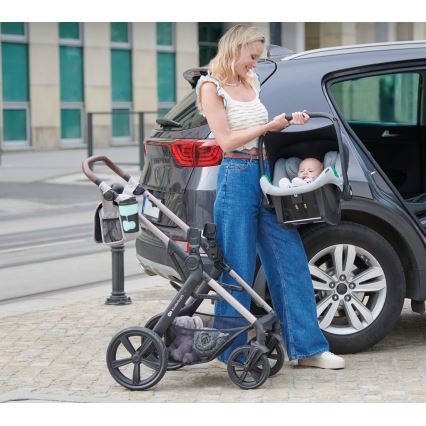 KINDERKRAFT - Kombinovaný kočárek 3v1 MOOV 2 Moonlight grey + autosedačka MINK PRO
