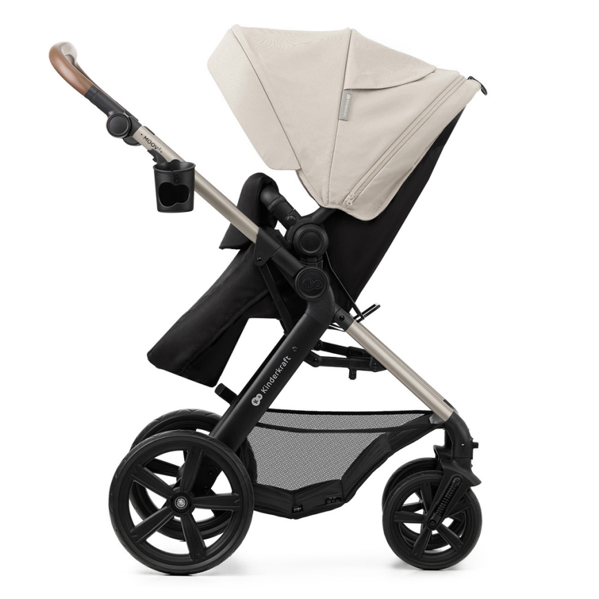KINDERKRAFT - Kombinovaný kočárek 3v1 MOOV 2 Moonlight grey + autosedačka MINK PRO