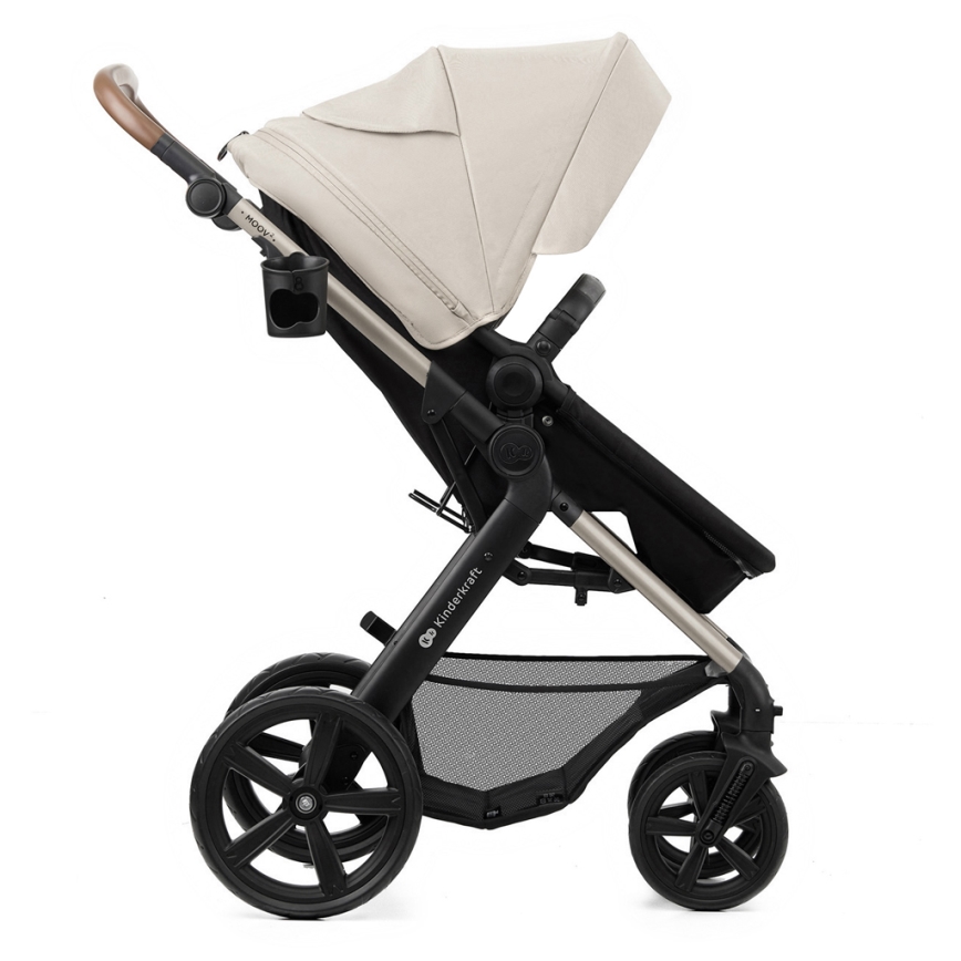 KINDERKRAFT - Kombinovaný kočárek 3v1 MOOV 2 Moonlight grey + autosedačka MINK PRO