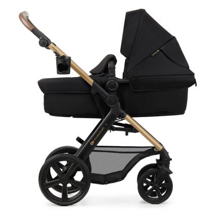 KINDERKRAFT - Kombinovaný kočárek 3v1 MOOV 2 Pure black + autosedačka MINK PRO