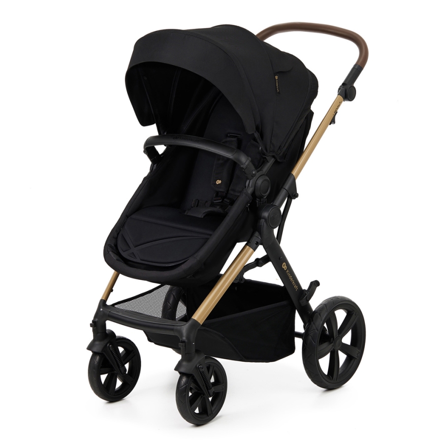 KINDERKRAFT - Kombinovaný kočárek 3v1 MOOV 2 Pure black + autosedačka MINK PRO