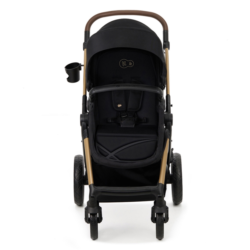 KINDERKRAFT - Kombinovaný kočárek 3v1 MOOV 2 Pure black + autosedačka MINK PRO
