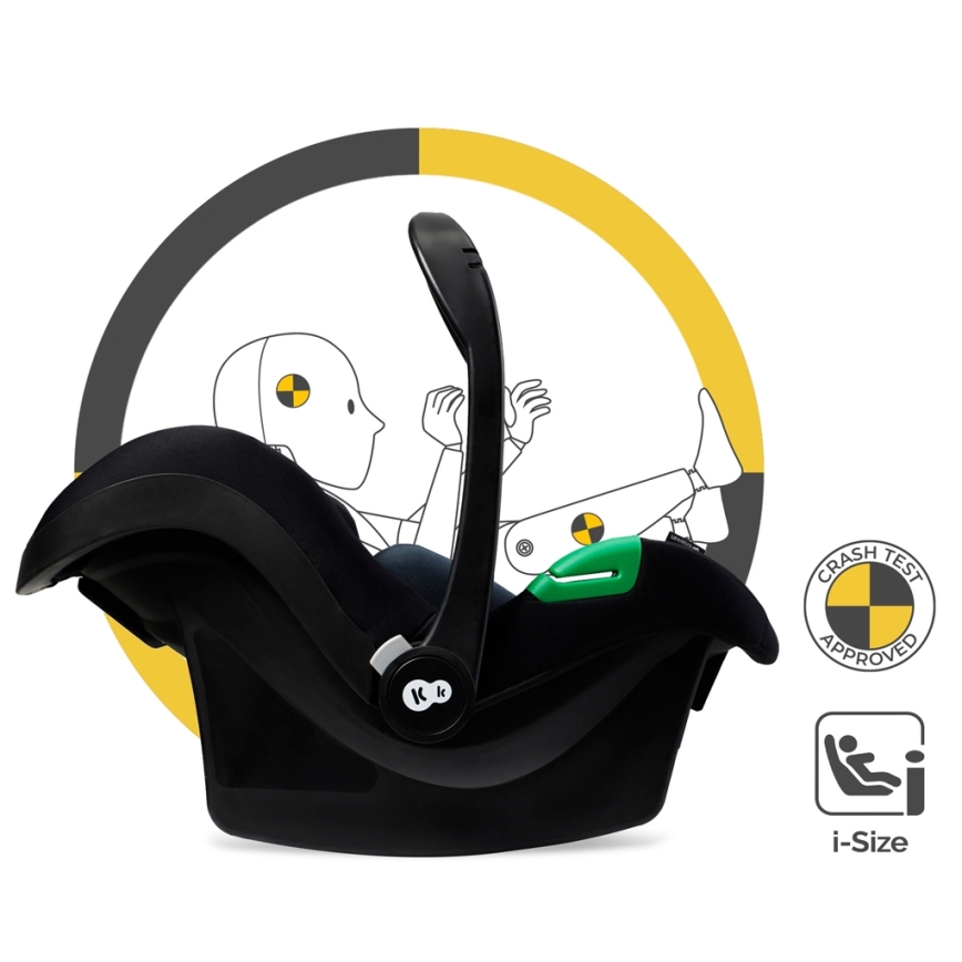 KINDERKRAFT - Kombinovaný kočárek 3v1 MOOV 2 Pure black + autosedačka MINK PRO