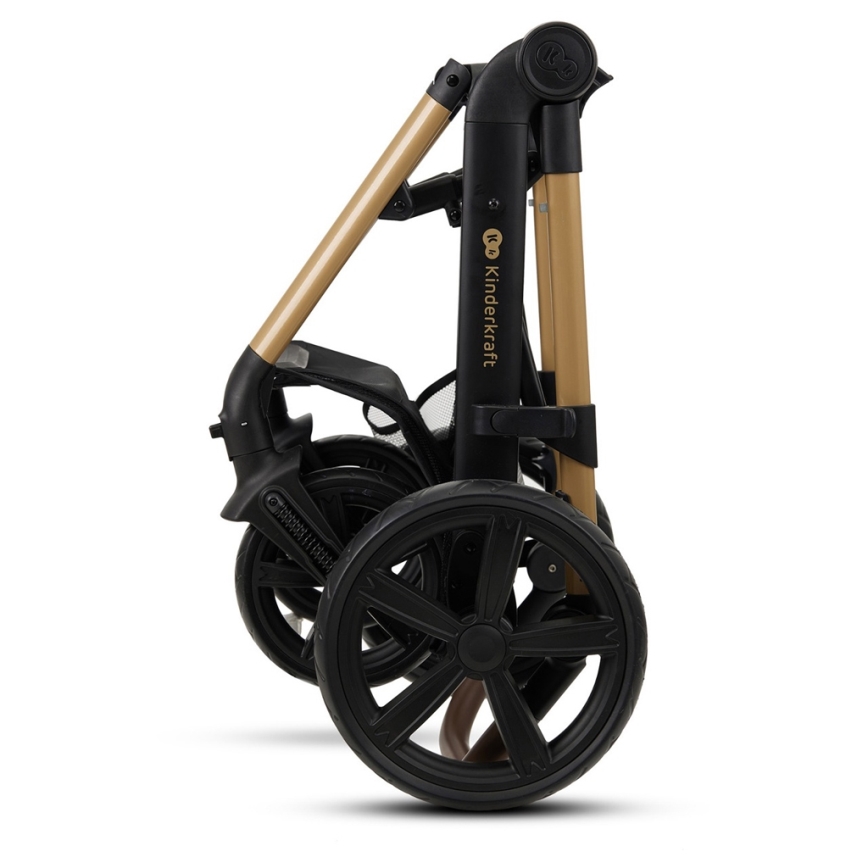 KINDERKRAFT - Kombinovaný kočárek 3v1 MOOV 2 Pure black + autosedačka MINK PRO