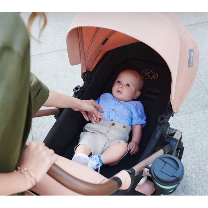KINDERKRAFT - Kombinovaný kočárek 3v1 MOOV 2 Sand beige + autosedačka MINK PRO