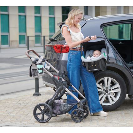 KINDERKRAFT - Kombinovaný kočárek 3v1 MOOV 2 Sand beige + autosedačka MINK PRO