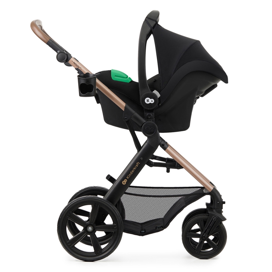 KINDERKRAFT - Kombinovaný kočárek 3v1 MOOV 2 Sand beige + autosedačka MINK PRO
