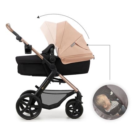 KINDERKRAFT - Kombinovaný kočárek 3v1 MOOV 2 Sand beige + autosedačka MINK PRO