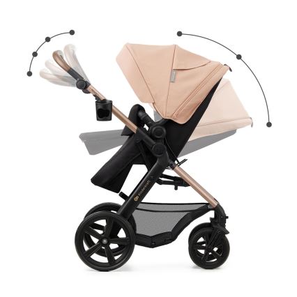 KINDERKRAFT - Kombinovaný kočárek 3v1 MOOV 2 Sand beige + autosedačka MINK PRO