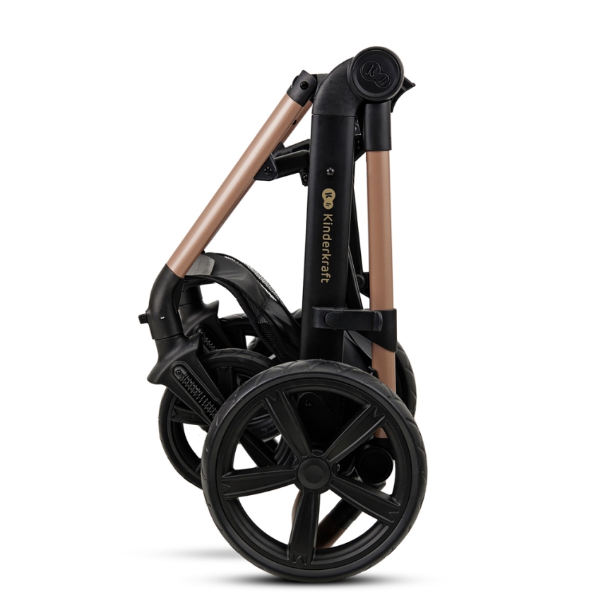 KINDERKRAFT - Kombinovaný kočárek 3v1 MOOV 2 Sand beige + autosedačka MINK PRO