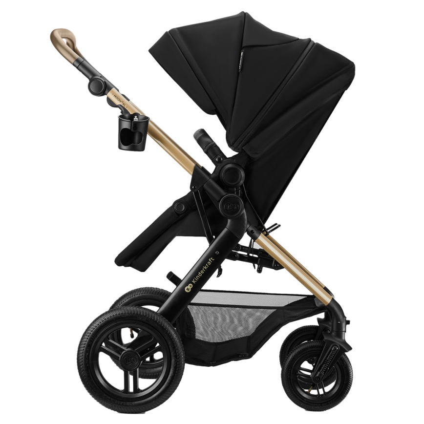 KINDERKRAFT - Kombinovaný kočárek 3v1 MOOV 2 XL Air Black
