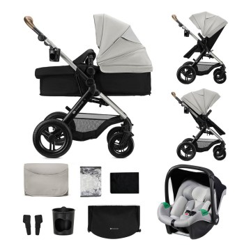 KINDERKRAFT - Kombinovaný kočárek 3v1 MOOV 2 XL Air Grey