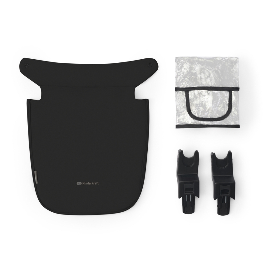 KINDERKRAFT - Kombinovaný kočárek 3v1 NEWLY Classic black  + autosedačka MINK PRO