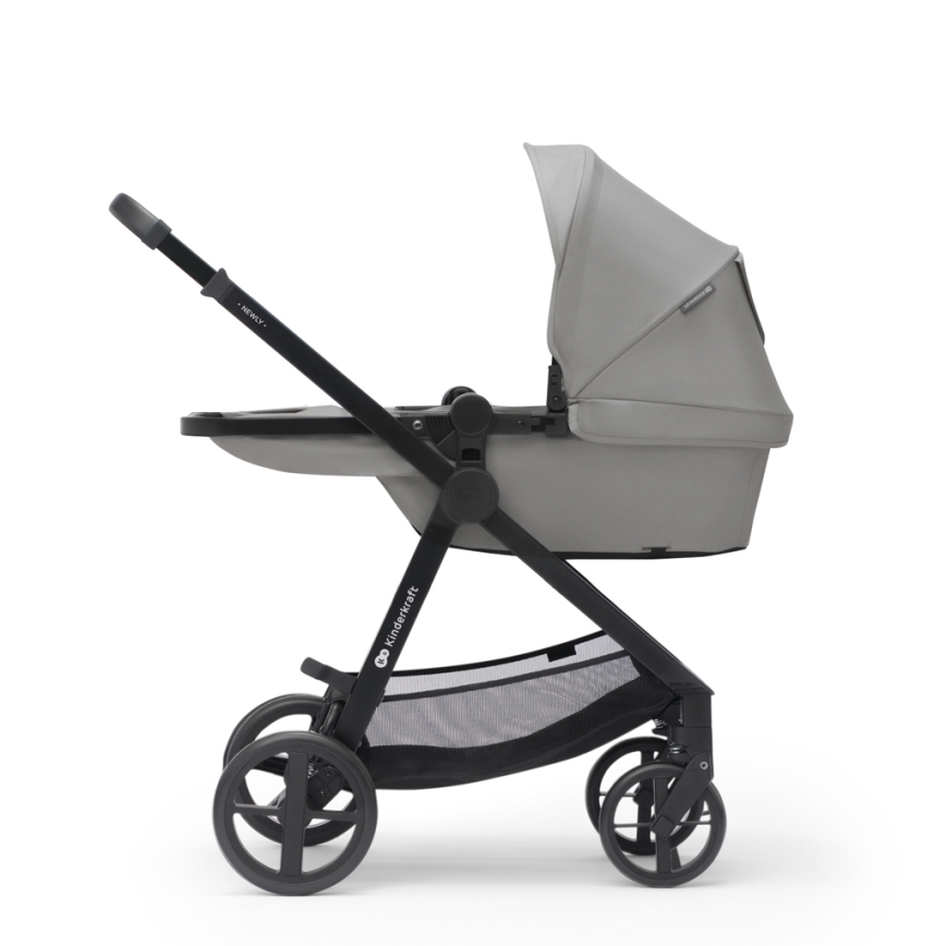 KINDERKRAFT - Kombinovaný kočárek 3v1 NEWLY Moonlight grey  + autosedačka MINK PRO