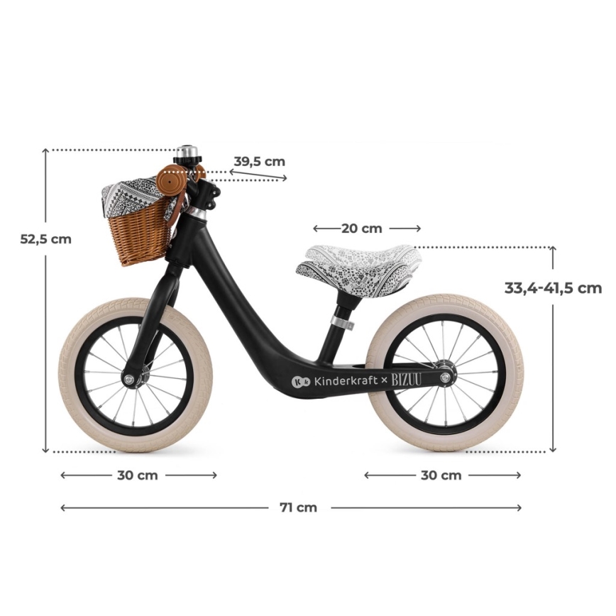 KINDERKRAFT - Odrážedlo RAPID 2 Lunar Black Bizuu