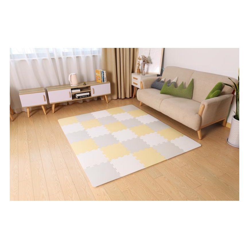 KINDERKRAFT - Pěnové puzzle LUNO 30ks šedá/žlutá