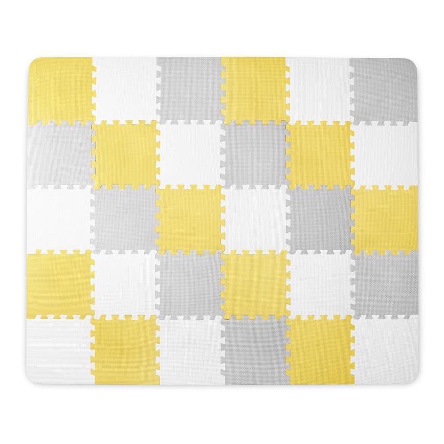 KINDERKRAFT - Pěnové puzzle LUNO 30ks šedá/žlutá