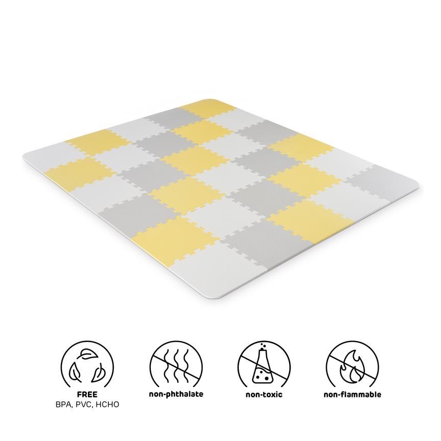 KINDERKRAFT - Pěnové puzzle LUNO 30ks šedá/žlutá