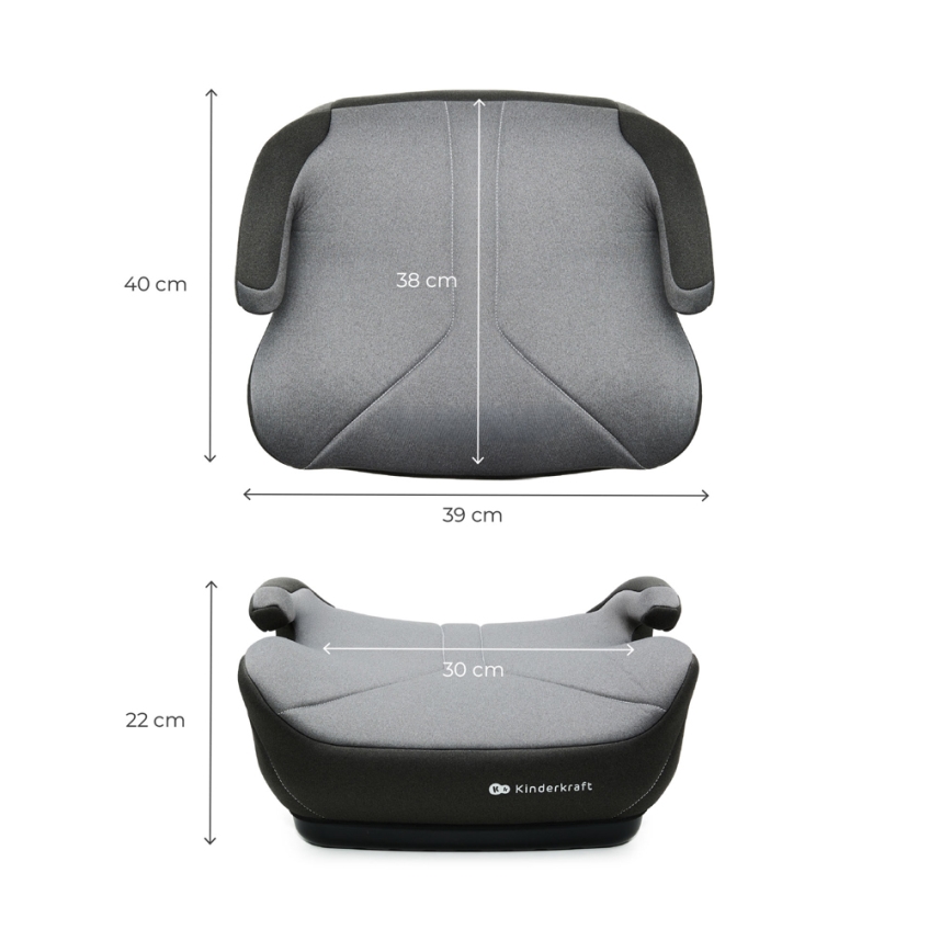 KINDERKRAFT - Podsedák do auta I-BOOST 2 125–150 cm šedá