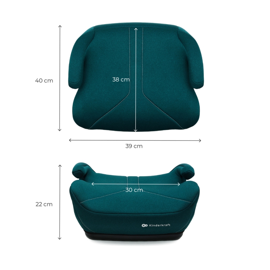 KINDERKRAFT - Podsedák do auta I-BOOST 2 125–150 cm tyrkysová