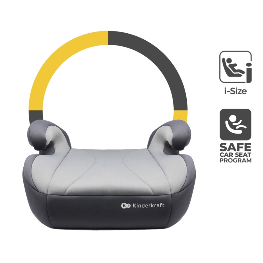 KINDERKRAFT - Podsedák do auta I-BOOST i-Size 135-150 cm šedá