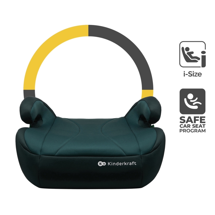 KINDERKRAFT - Podsedák do auta I-BOOST i-Size 135-150 cm zelená