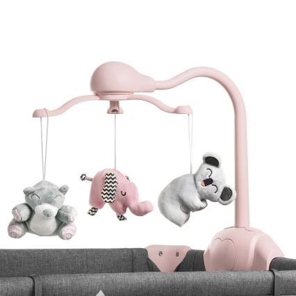 KINDERKRAFT - Postýlka cestovní JOY s doplňky šedorůžová
