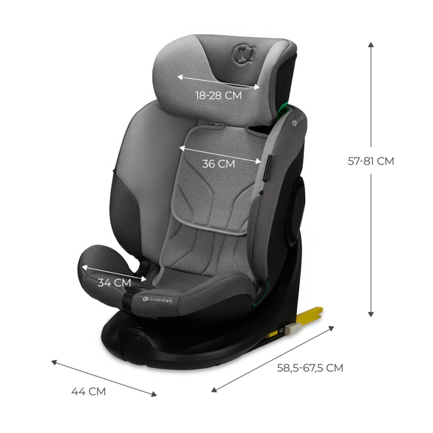 KINDERKRAFT SELECT - Autosedačka I-FIX (40-150 cm) Cool grey