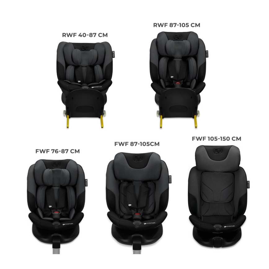 KINDERKRAFT SELECT - Autosedačka I-FIX (40-150 cm) Graphite black