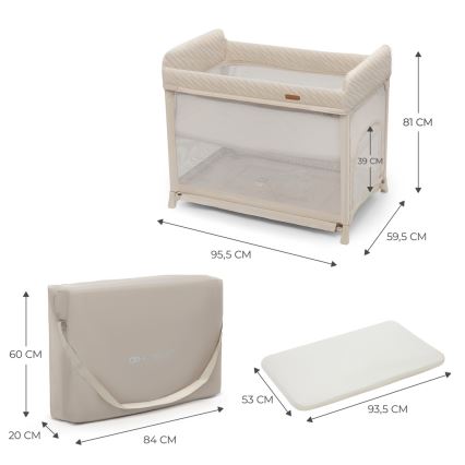 KINDERKRAFT SELECT - Cestovní postýlka MOON DREAM béžová