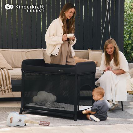 KINDERKRAFT SELECT - Cestovní postýlka MOON DREAM černá