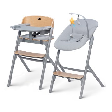 KINDERKRAFT SELECT - Dětská jídelní židle 3v1 LIVY Premium dub + lehátko CALMEE