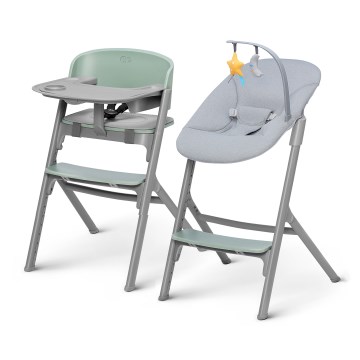KINDERKRAFT SELECT - Dětská jídelní židle 3v1 LIVY Premium Olive green + lehátko CALMEE