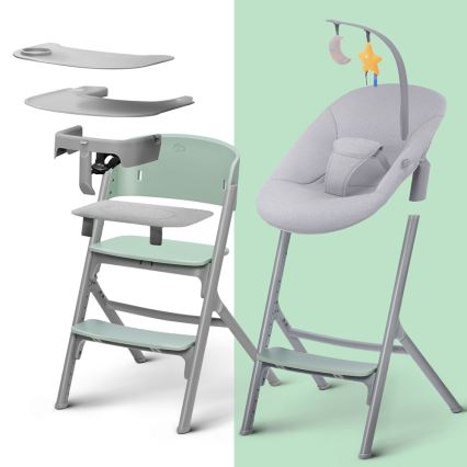 KINDERKRAFT SELECT - Dětská jídelní židle 3v1 LIVY Premium Aster pink + lehátko CALMEE