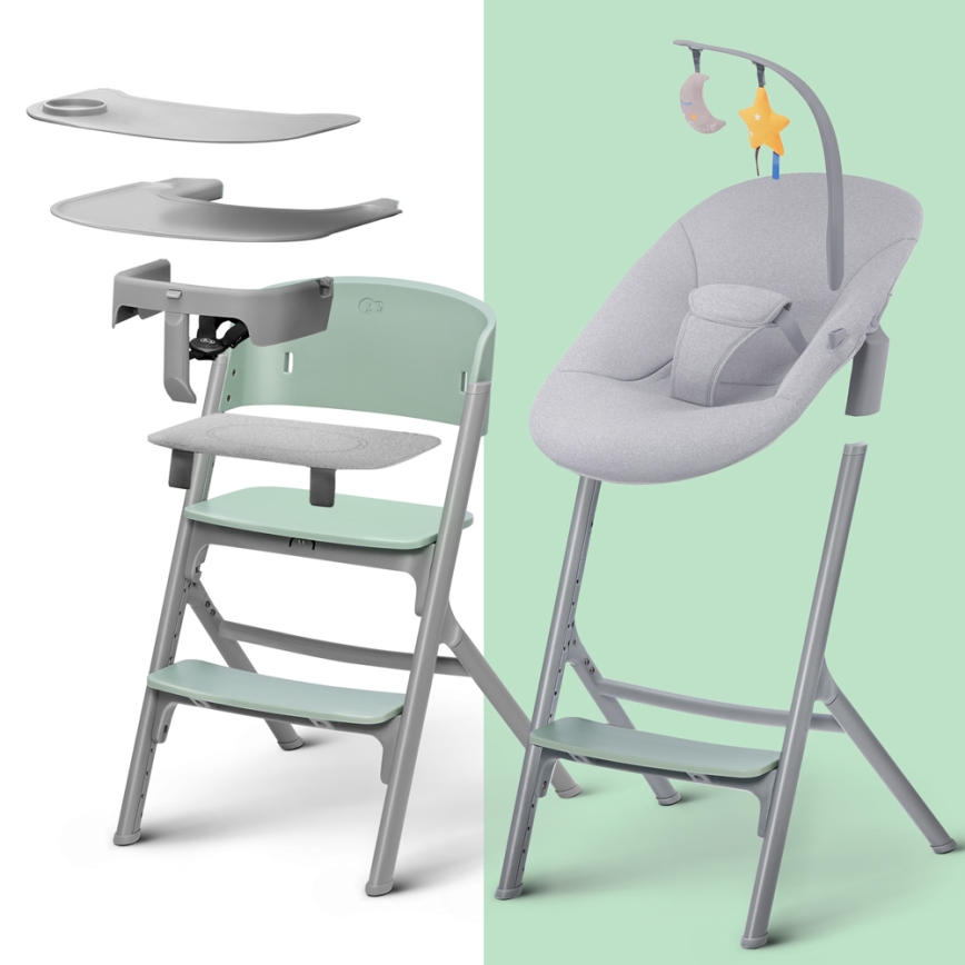 KINDERKRAFT SELECT - Dětská jídelní židle 3v1 LIVY Premium Aster pink + lehátko CALMEE