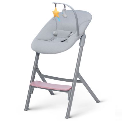 KINDERKRAFT SELECT - Dětská jídelní židle 3v1 LIVY Premium Aster pink + lehátko CALMEE