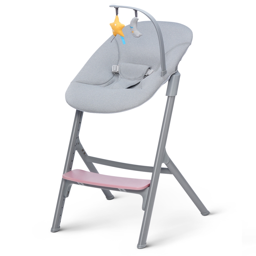 KINDERKRAFT SELECT - Dětská jídelní židle 3v1 LIVY Premium Aster pink + lehátko CALMEE