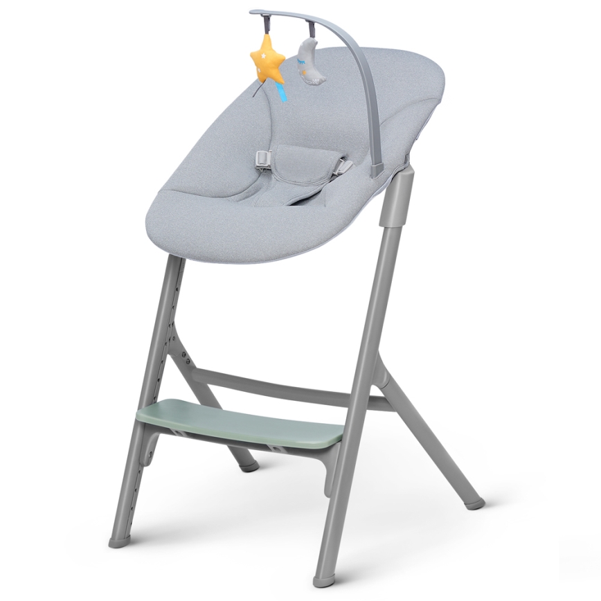 KINDERKRAFT SELECT - Dětská jídelní židle 3v1 LIVY Premium Olive green + lehátko CALMEE