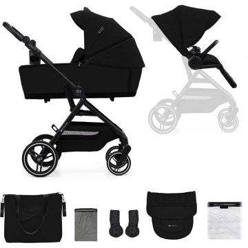KINDERKRAFT SELECT - Kombinovaný kočárek 2v1 YOXI Pure black