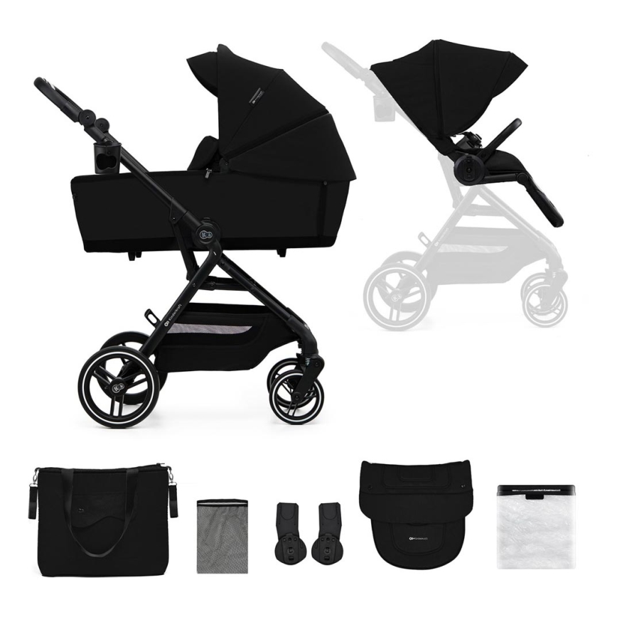 KINDERKRAFT SELECT - Kombinovaný kočárek 2v1 YOXI Pure black