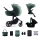 KINDERKRAFT SELECT - Kombinovaný kočárek 3v1 PRIME 2 Premium Dark green + autosedačka