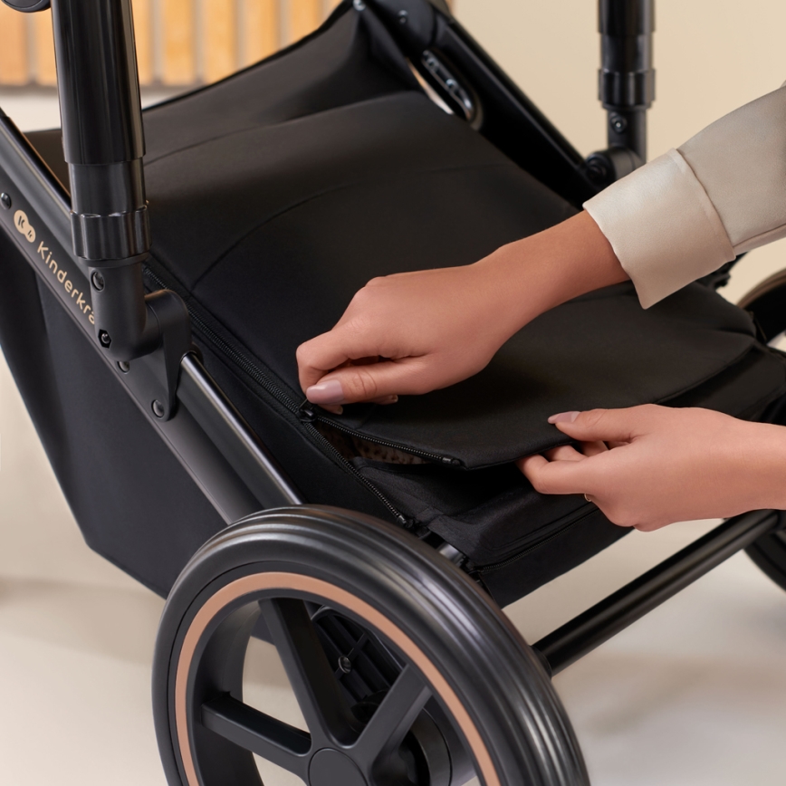 KINDERKRAFT SELECT - Kombinovaný kočárek 3v1 PRIME 2 Premium Dark green + autosedačka